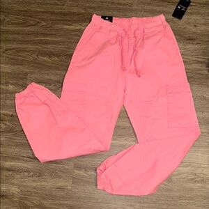 Pink Cargo Jogger Pants